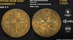 Pirate Gold Coin and  Stack - Variant C Low-poly 3D model