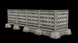PO-2 Soviet concrete fence Low-poly 3D model