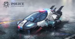 Police sci-fi concept art 3D model