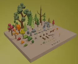 POLYGON Forest Low-poly 3D model Low-poly 3D model