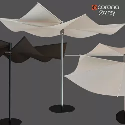 Round Garden umbrella 3D model