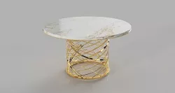 Round table marble and metal 3D model