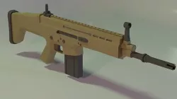 Scar H Assault Rifle  Low-poly 3D model