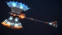 SCI-FI BATTLE AXE Low-poly 3D model