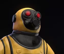Sci-fi character in protective suite 3D model