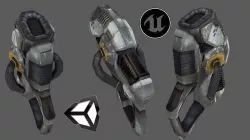 Sci Fi Pistol handgun low poly 3D model Low-poly 3D model