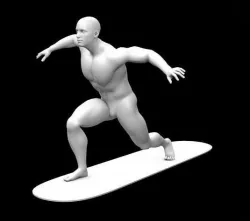 Silver Surfer RIGGED LOW POLY 3D Model Low-poly 3D model