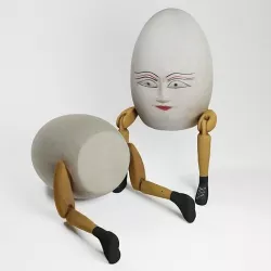 Sitting Wooden Figure Humpty Dumpty 3d scan 3D model