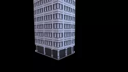 Skyscraper at Night - LowPoly Low-poly 3D model