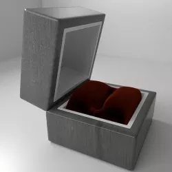 Small Wood Ring Box Low-poly 3D model