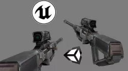 Sniper rifle gun low poly 3D model Low-poly 3D model