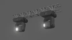 Stage Lights with Truss Beam Low-poly 3D model