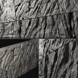 Stone rock wall splinter slab n2 3D model
