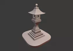 Stylized Japan lamp 3D model