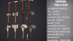 Survival Tools Pack Low-poly 3D model