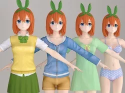 T pose nonrigged model of Yotsuba Nakano anime girl 3D model