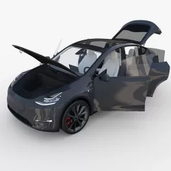 Tesla Model Y Midnight Silver with interior 3D model