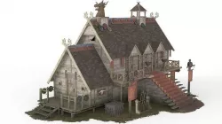 Viking House 05 Low-poly 3D model