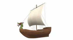 Viking sailing ship 3D model