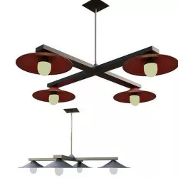 Vintage Light Fixture for Ceiling with PBR Options Textures Low-poly 3D model