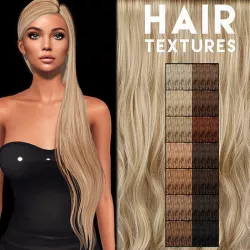 Wavy hair textures for 3D Models Texture