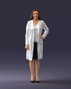 Woman doctor in a white coat 0259 3D model