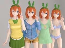 Yotsuba Nakano anime girl pose 01 3D model