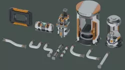 13 Sci-Fi 3D models - Props Asset Pack 3D model