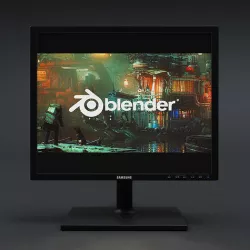 19 inch office LCD monitor  3D model