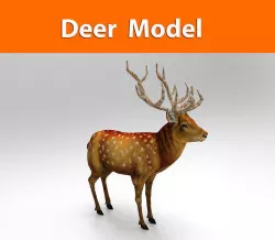 3d Deer low poly  Low-poly 3D model