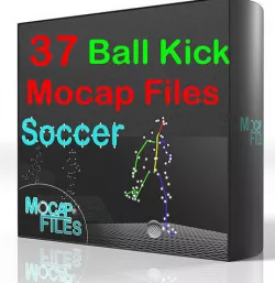 4-Soccer football motion capture animation -Ball Kick 3D model