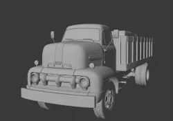 American 50s COE Truck Low-poly 3D model