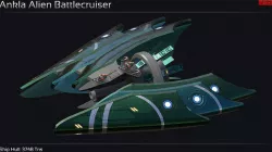 Ankla Alien Battlecruiser Low-poly 3D model