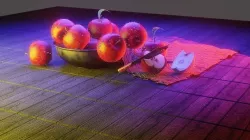 Apple bowl knife fabric plane 3D model