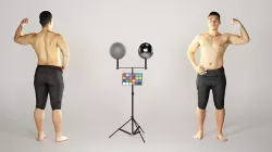 Athletic man demonstrating biceps 194 Low-poly 3D model
