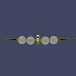 B 17 Flying Fortress 2D Cutout Low-poly 3D model