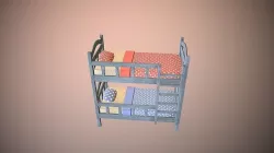 Bed lowpoly gameready Low-poly 3D model