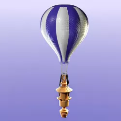 Bird feeder with hot air balloon Low-poly 3D model