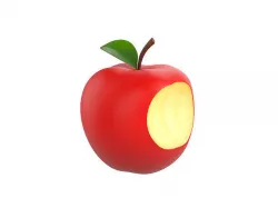 Bitten Apple 3D model