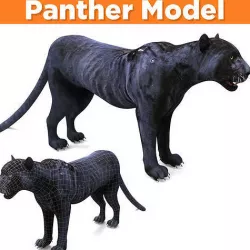 Black Panther 3D Models game ready Low-poly 3D model