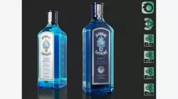 Bombay Sapphire East Gin bottles set 01  3D model