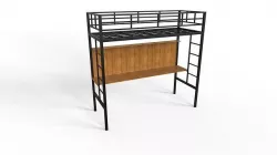 Bunk table-bed made of metal and wood drawing and 3D 3D model