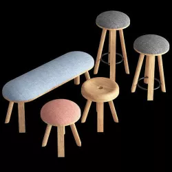 BuzziSpace BuzziMilk Chair Collection 3D model