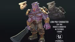 Caiman - animated game-ready character Low-poly 3D model