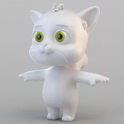 Cartoon Biped Cat 3D model