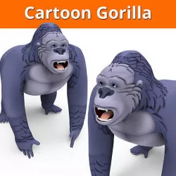 Cartoon Gorilla 3D Models game ready Low-poly 3D model