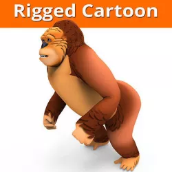 Cartoon gorilla Rigged 3D Model  Low-poly 3D model