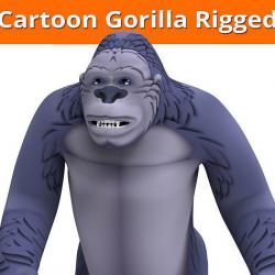 Cartoon gorilla Rigged 3D Models Low-poly 3D model
