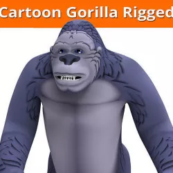 Cartoon gorilla Rigged 3D Models Low-poly 3D model