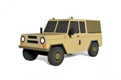 Cartoon Military SUV 2 Low-poly 3D model